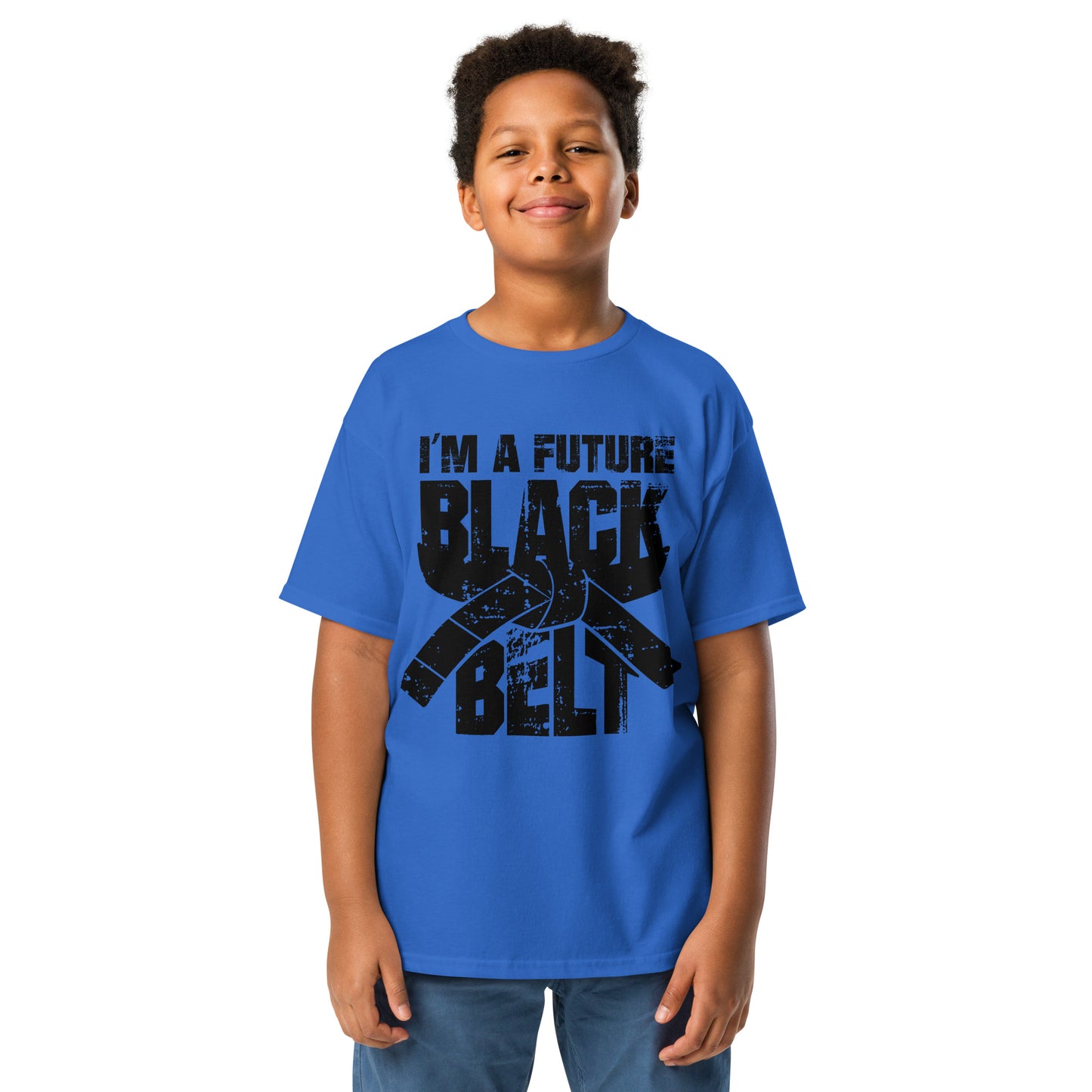 Future Black Belt T-shirt (Youth) (Black Logo)