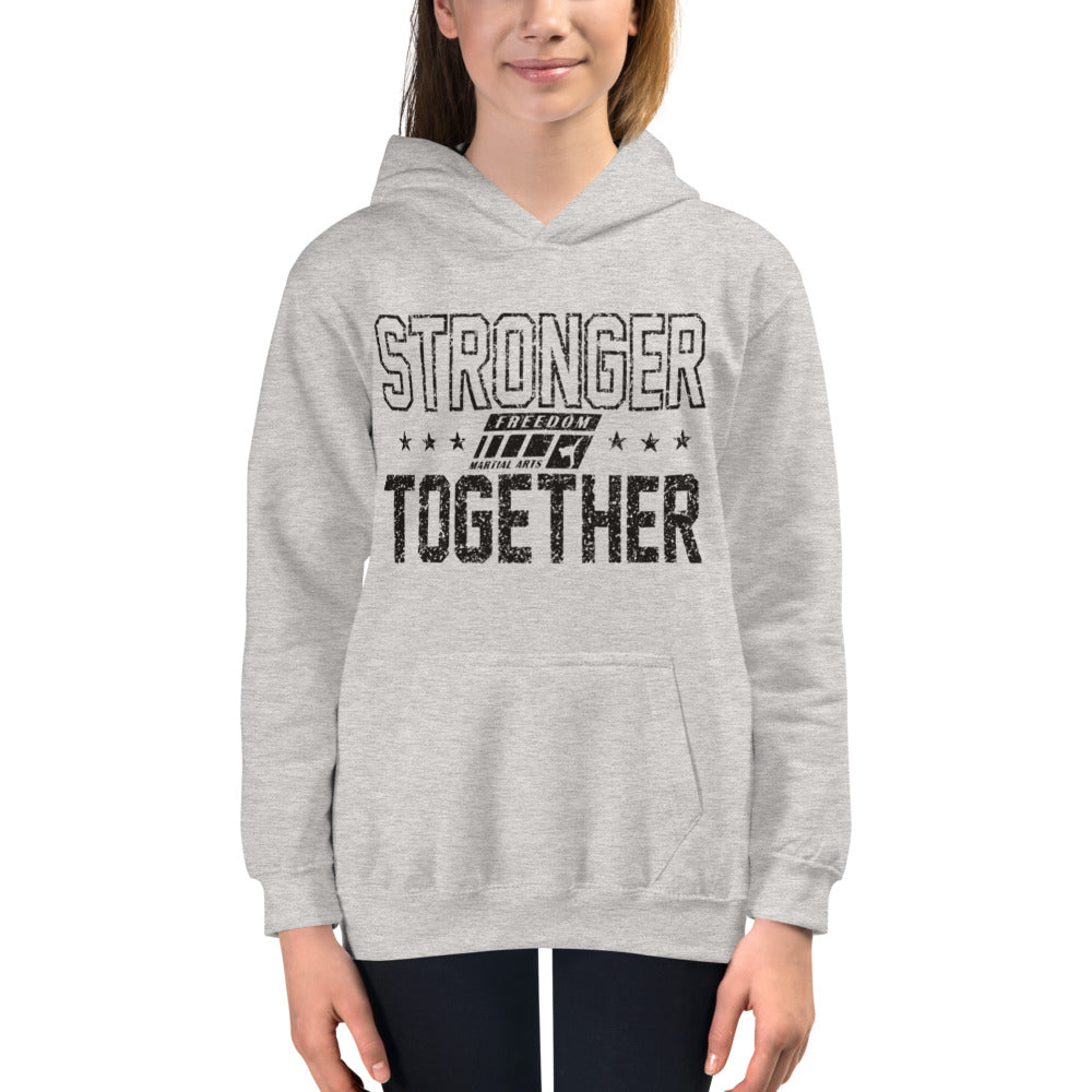 Stronger Together Youth Hoodie (black logo)