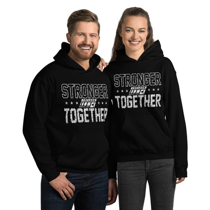 Stronger Together Adult Hoodie (white logo)