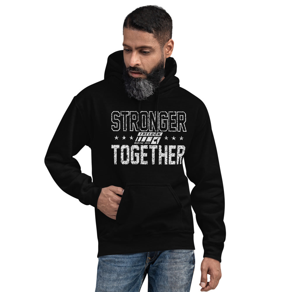 Stronger Together Adult Hoodie (white logo)