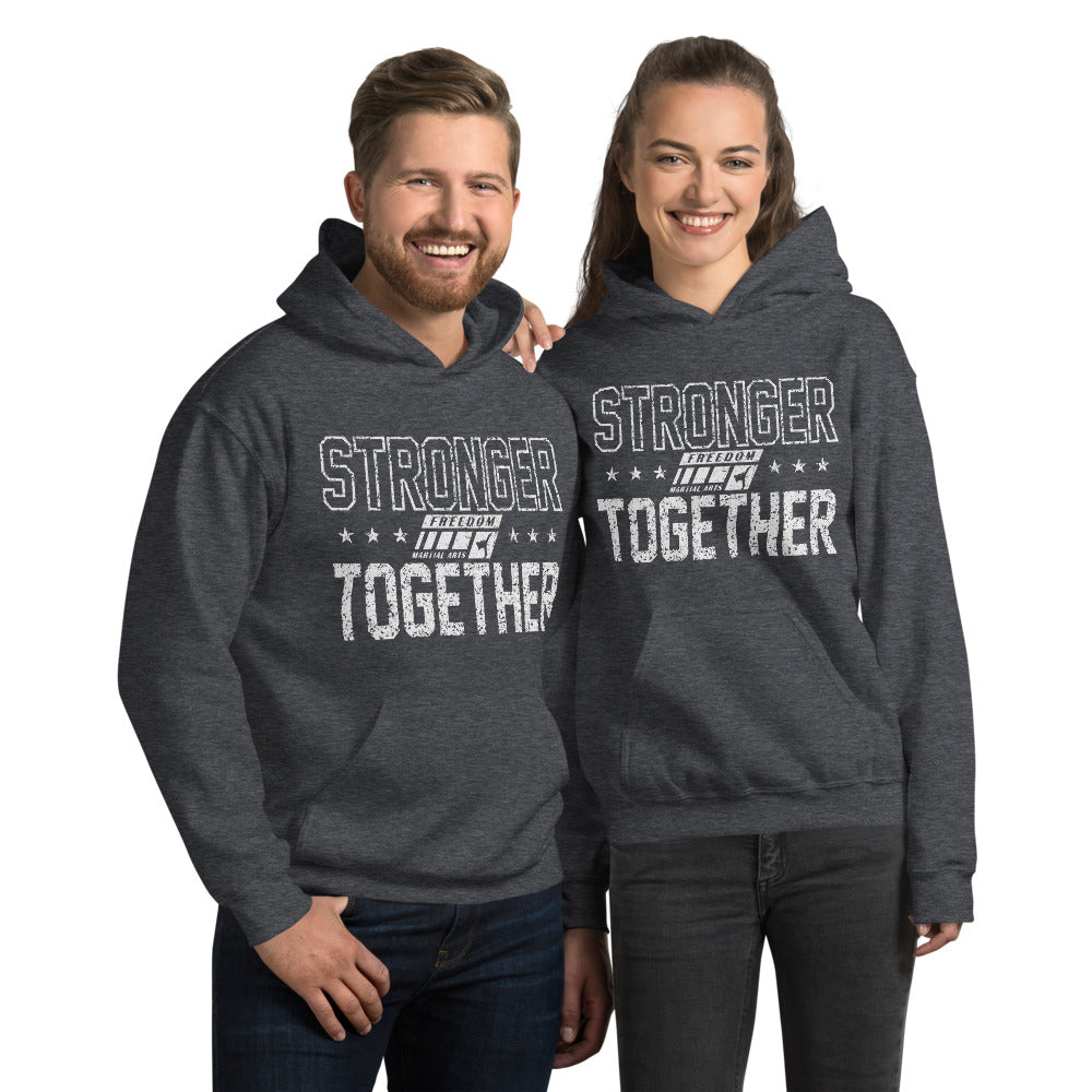 Stronger Together Adult Hoodie (white logo)