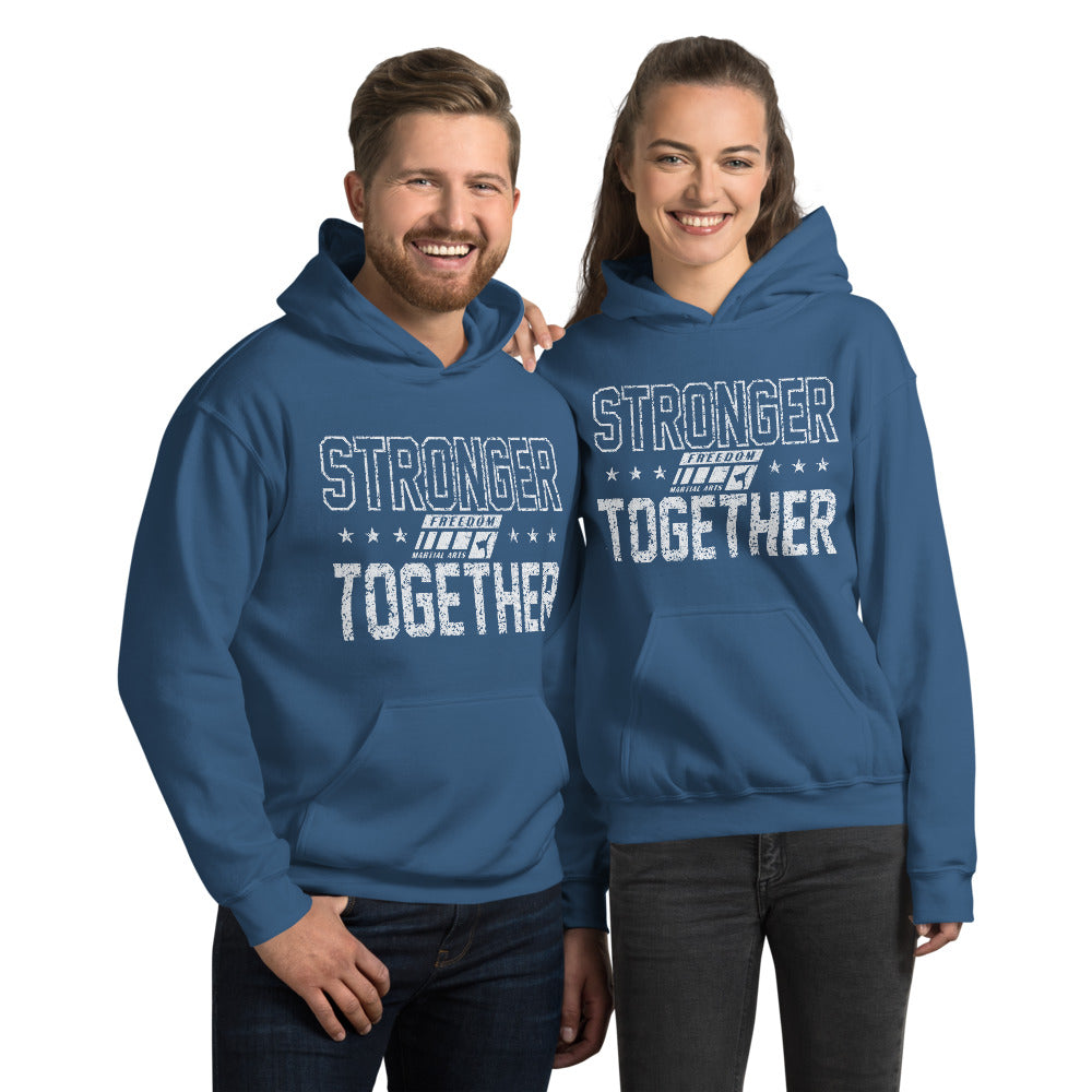 Stronger Together Adult Hoodie (white logo)