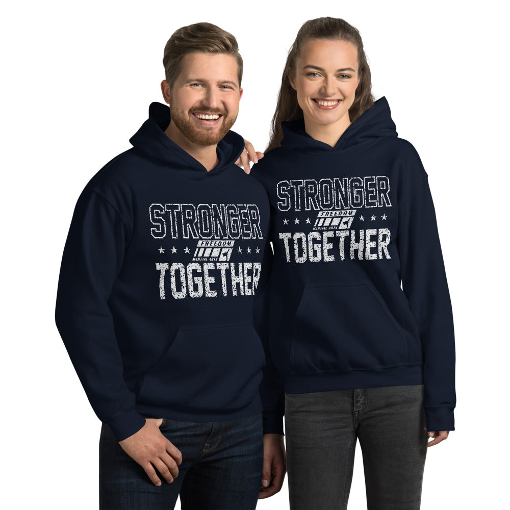 Stronger Together Adult Hoodie (white logo)